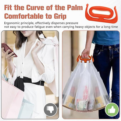 Wukusy heavy-duty grocery bag handle grip holder for easy carrying, shown in a close-up image with a black handle and textured grip.