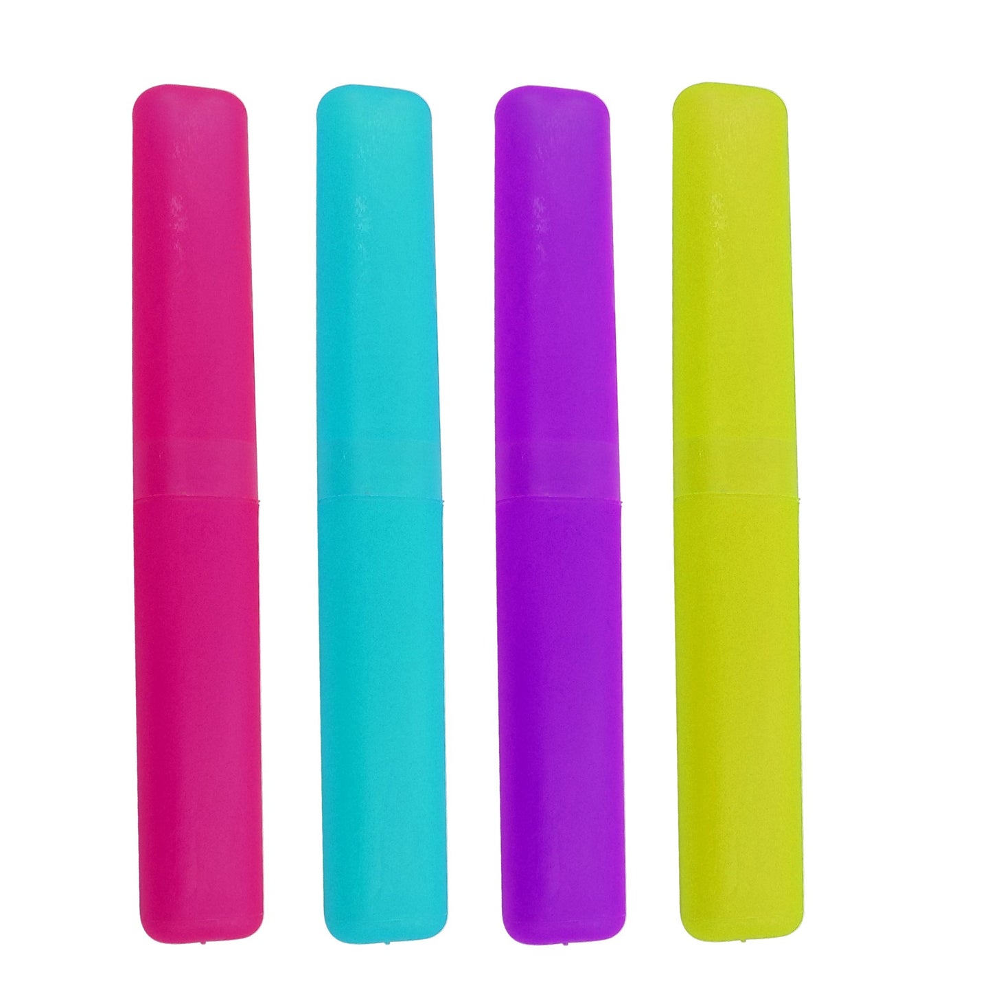 Wukusy portable dust-proof toothbrush case pack of 4, compact toothbrush holder with secure cover for travel and storage.
