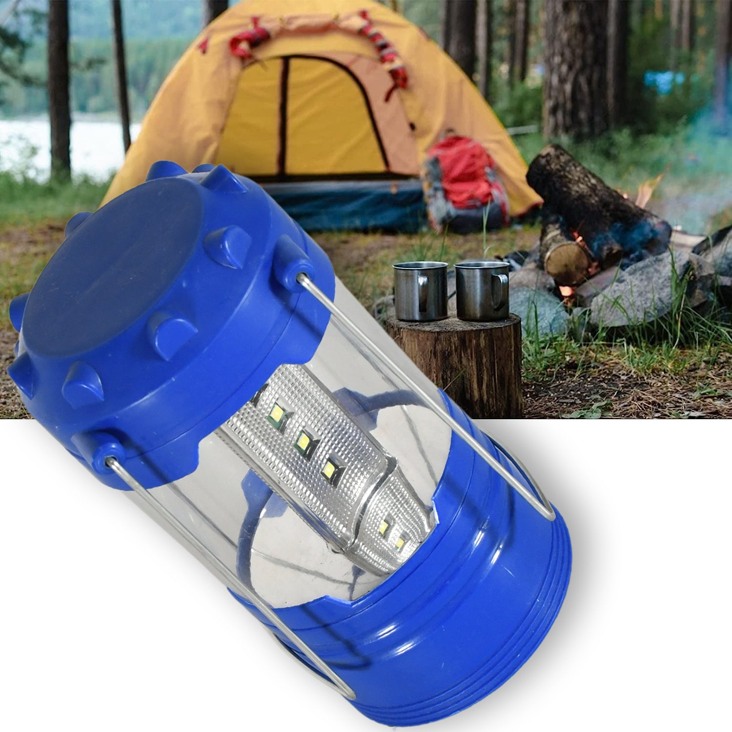 Wukusy camping lantern with white light, portable, waterproof, durable tent light for hiking, fishing, and camping trips.