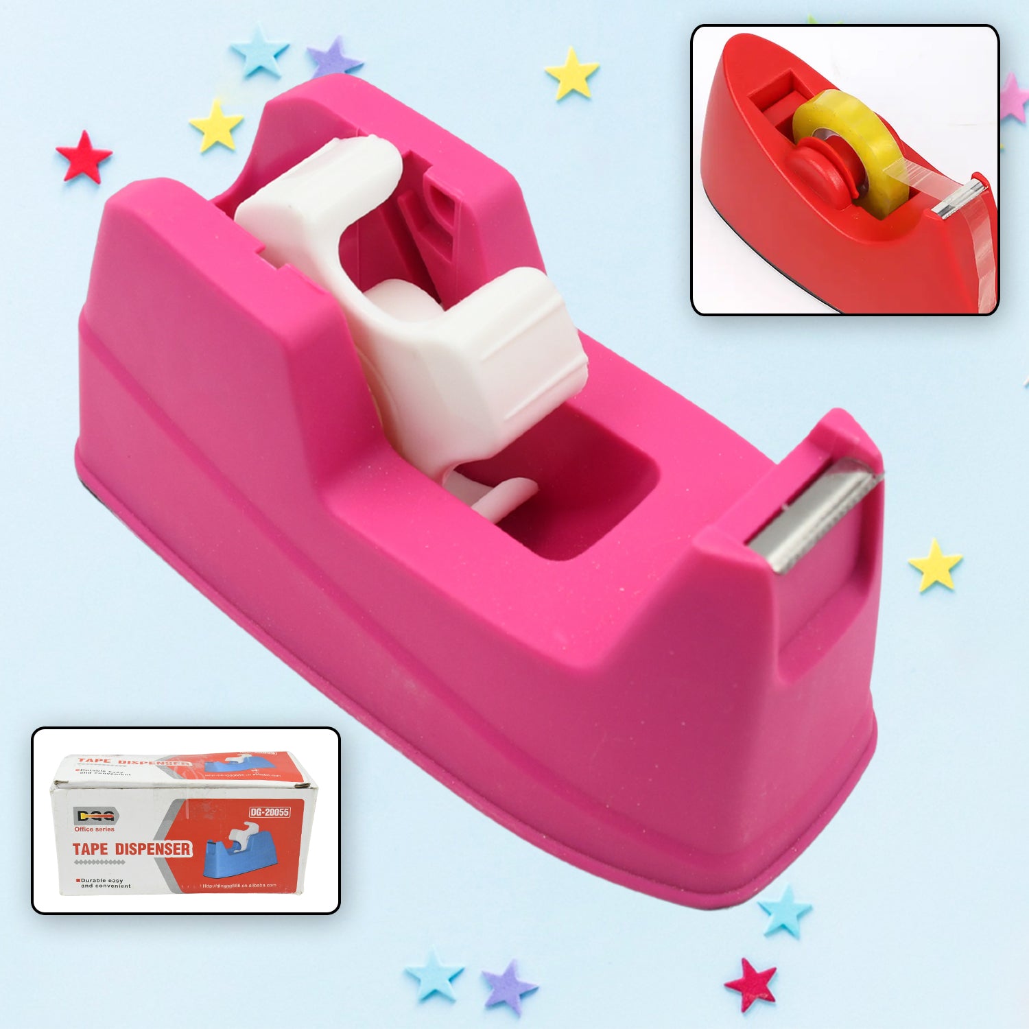 Wukusy plastic tape dispenser cutter for home office use, with a compact design for stationary and packaging tape.