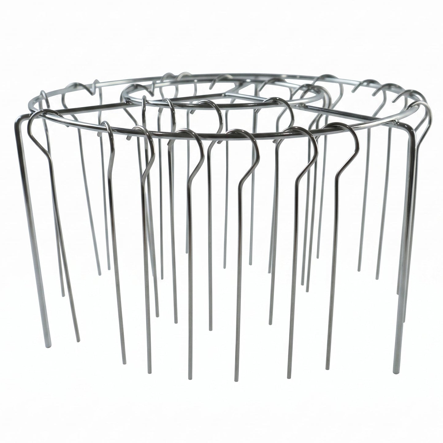 Wukusy stainless steel air fryer skewer stand with BBQ kebab rack holder for grilling and roasting kebabs.