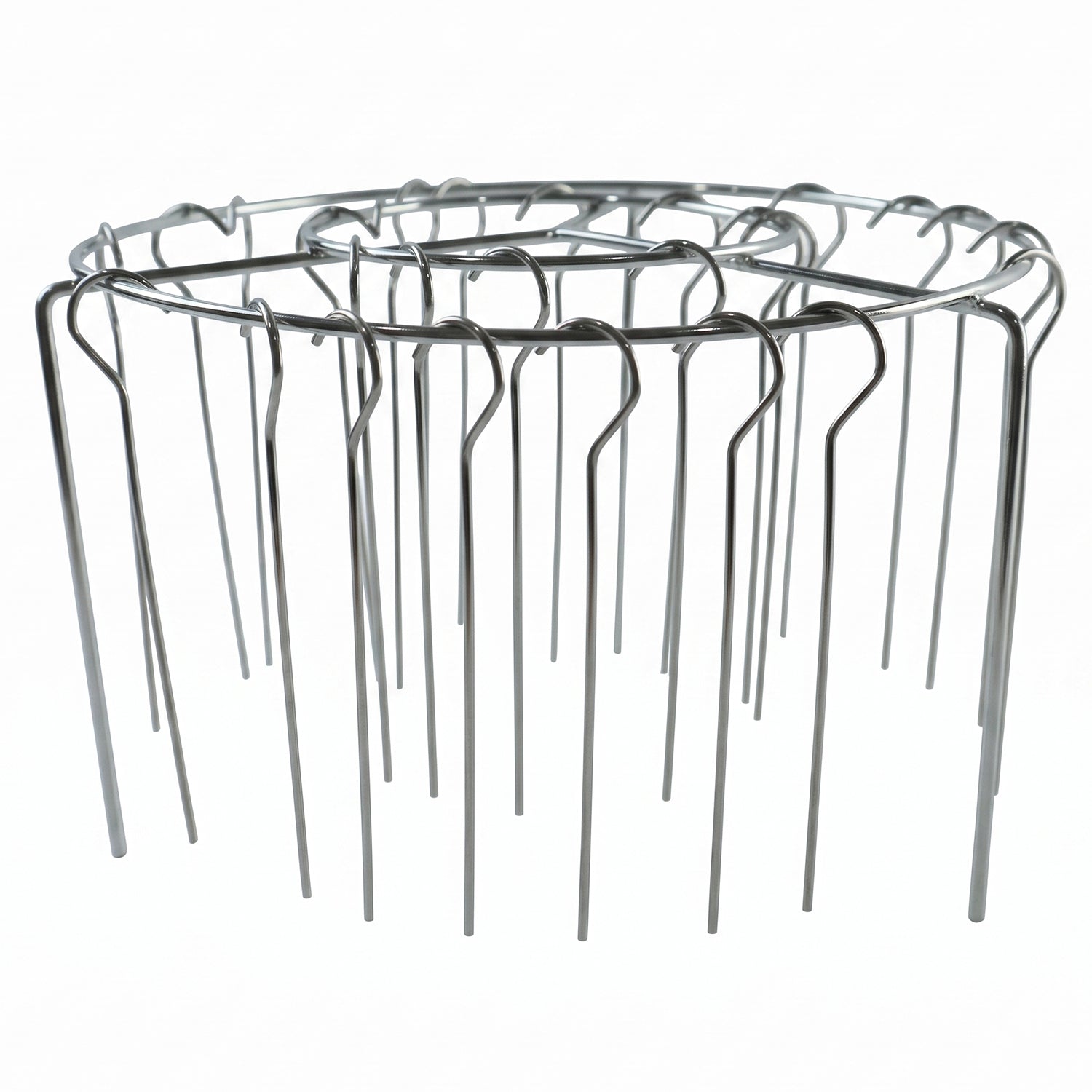 Wukusy stainless steel air fryer skewer stand with BBQ kebab rack holder for grilling and roasting kebabs.