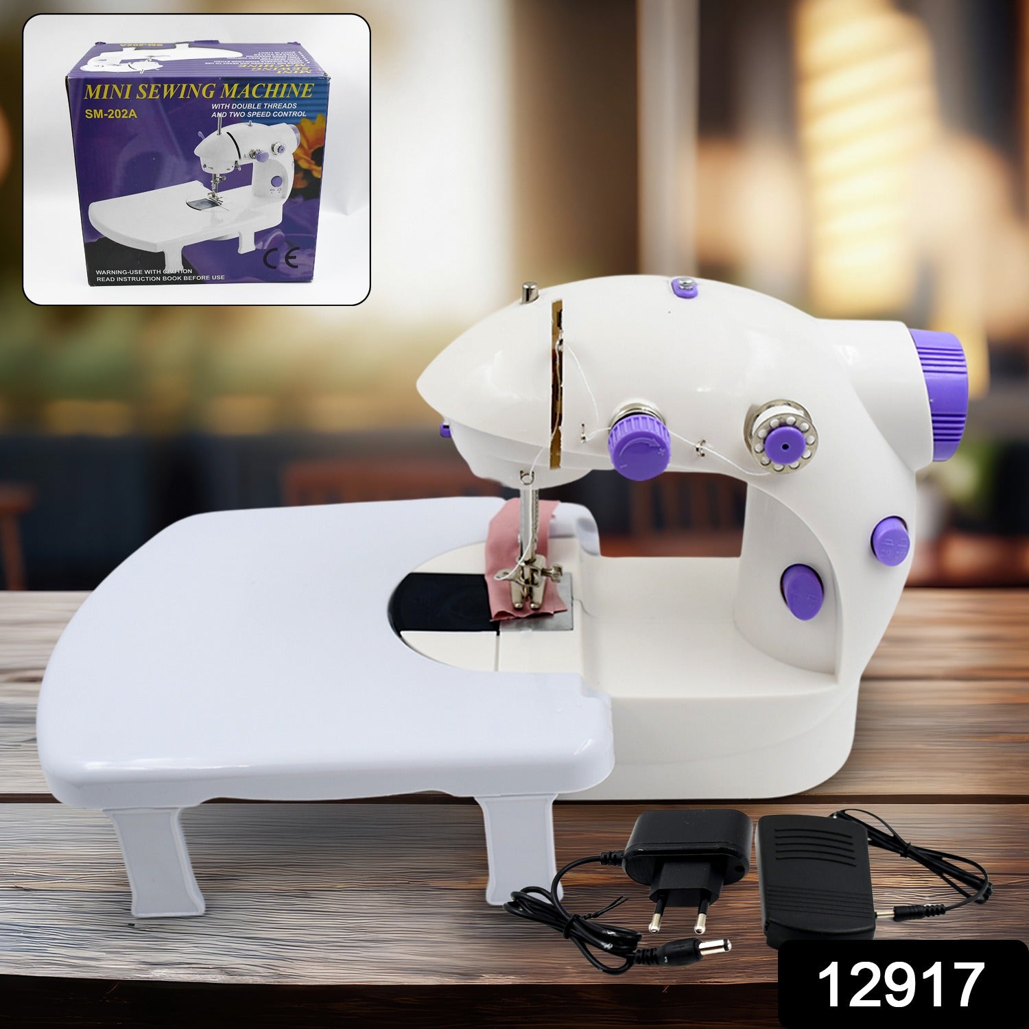 Wukusy home tailoring sewing machine with extension table, foot pedal, and portable electric mini stitching machine for sewing projects