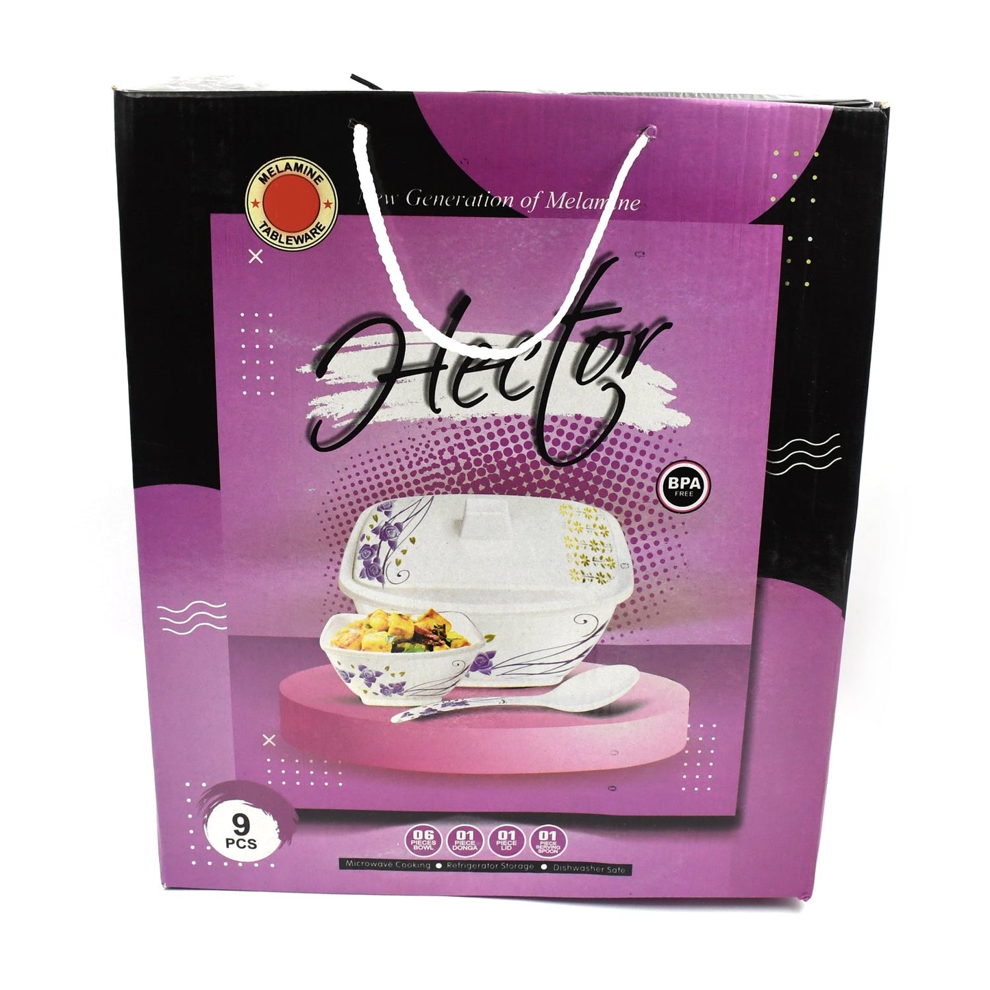 Wukusy Hector high-quality 9-piece dinner pudding set with plates and bowls for home and kitchen use.