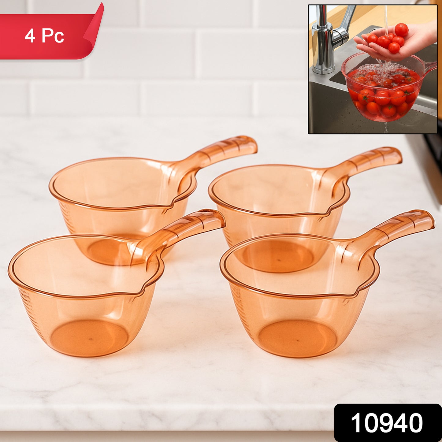 Wukusy multipurpose kitchen washing and straining bowl set with four 1100ml bowls for rinsing and draining food.
