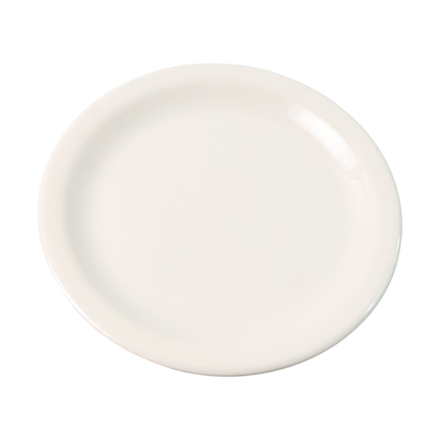 Wukusy plastic round dinner serving plate, 23 cm, smooth surface, ideal for home dining, white color, single plate on table