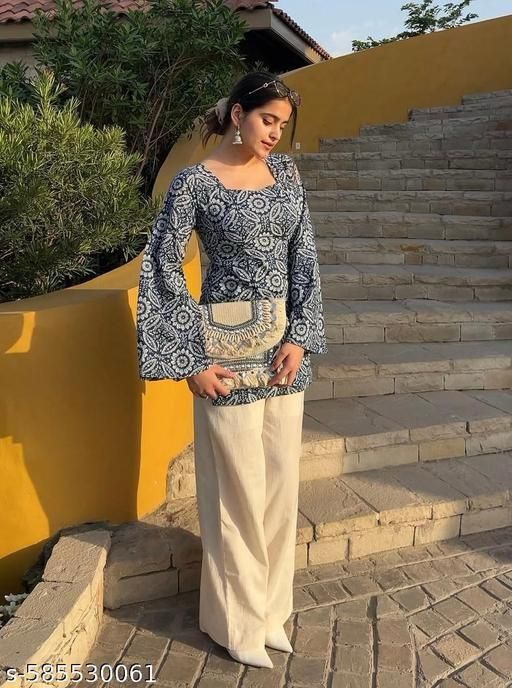 Colorful printed girls kurti from 13374, featuring a trendy design with intricate patterns, perfect for girls and women.