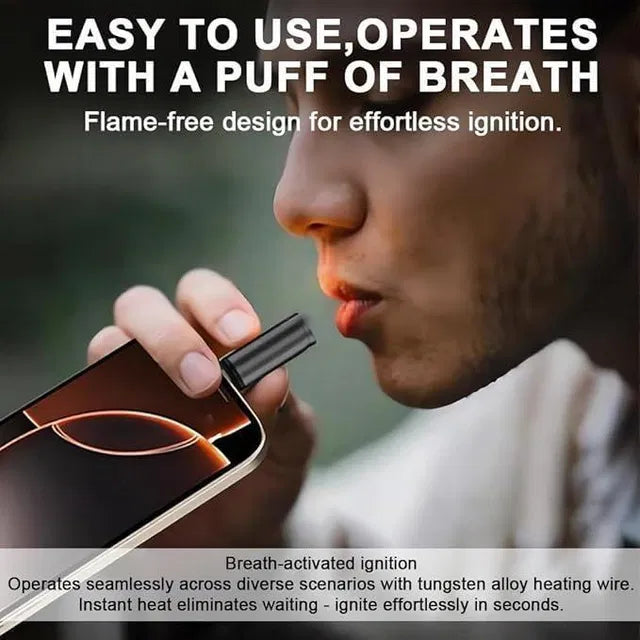 Portable USB electric cigarette lighter by 19202, compact car cigarette lighter with outdoor mouth-blow design and plug-in USB charging.
