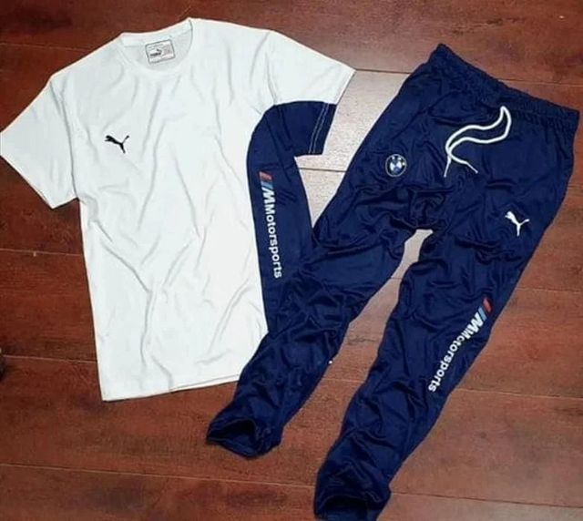 Men's Adidas summer tracksuit in blue and white, featuring lightweight fabric and sporty design, ideal for active wear.