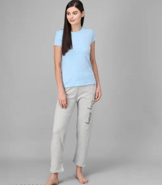 Grey cotton blend straight fit women's trousers with a tailored design, size M, from the 18594 brand.