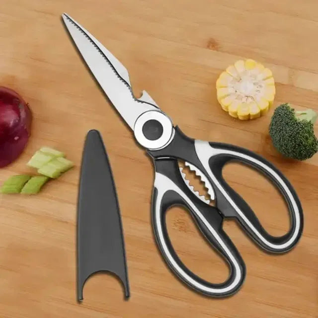 Kitchen scissors from 13162, showing sharp stainless steel blades and ergonomic handles, ideal for kitchen cutting tasks.