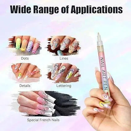 Set of 12 colorful Nail Art pens from 19378, ideal for detailed nail designs and creative manicure decorating.