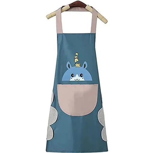 Waterproof kitchen apron for women in black, made by 31446, featuring adjustable straps and a durable, water-resistant fabric.