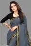 Grey lycra solid saree for women, 6.3 meters in length, featuring smooth fabric and elegant drape, by brand 6246.