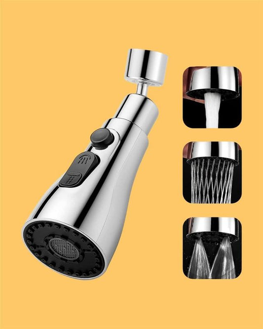 Three-mode kitchen sink faucet by 26041 with modern design, featuring separate spouts and sleek finish for versatile kitchen use.