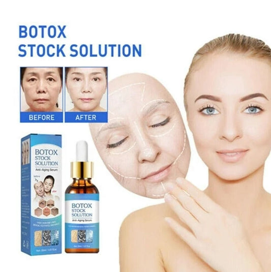 Botox Stock Solution Anti-Aging Face Serum by 1361, 30 ml, for facial skin rejuvenation, shown in the image.