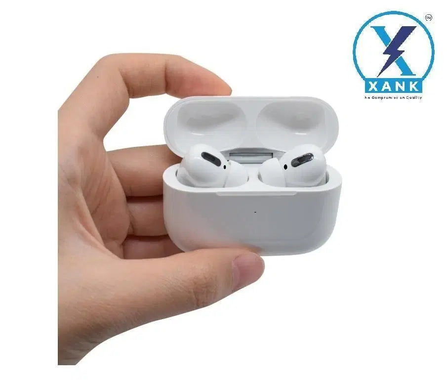 White 1238 AirPods Pro with wireless charging case and sensor-enabled Bluetooth earbuds, true wireless earbud design.