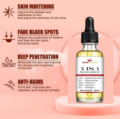Two 60ml bottles of 18058 5-in-1 facial lip serum, featuring clear bottles with white caps and label details.