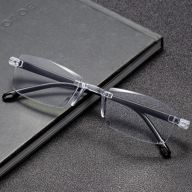 Pair of 3D reading glasses from 25560 brand, designed for daily use, with lightweight frames and clear lenses.