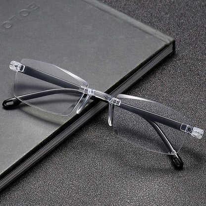 Pair of 3D reading glasses from 25560 for daily use, featuring clear lenses and comfortable black frames.
