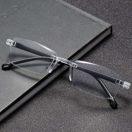 Pair of 3D reading glasses from 25560 for daily use, featuring clear lenses and comfortable black frames.
