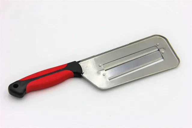 Double 2-slice blade slicing knife from 22927, featuring a sharp stainless steel knife ideal for precise kitchen slicing tasks.