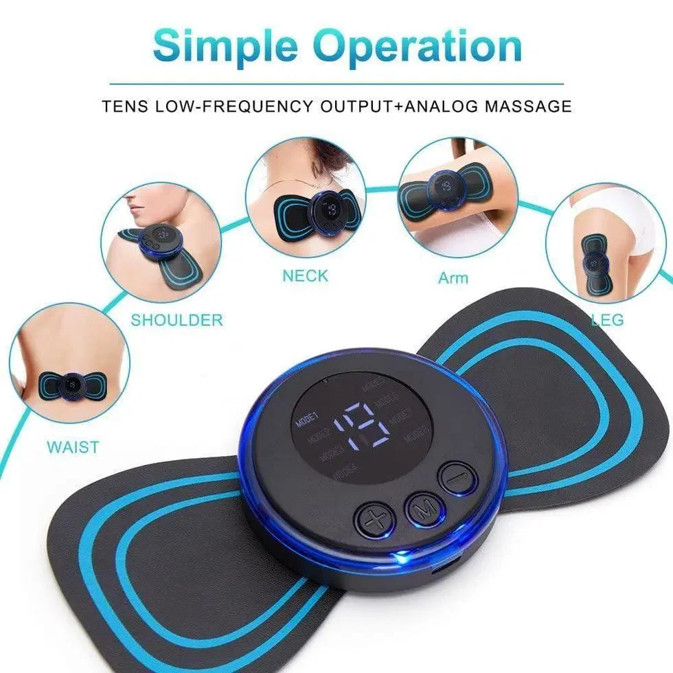 Mini electric massager with 8 modes and 19 strength levels for shoulders, arms, legs, and back pain relief by 1238.