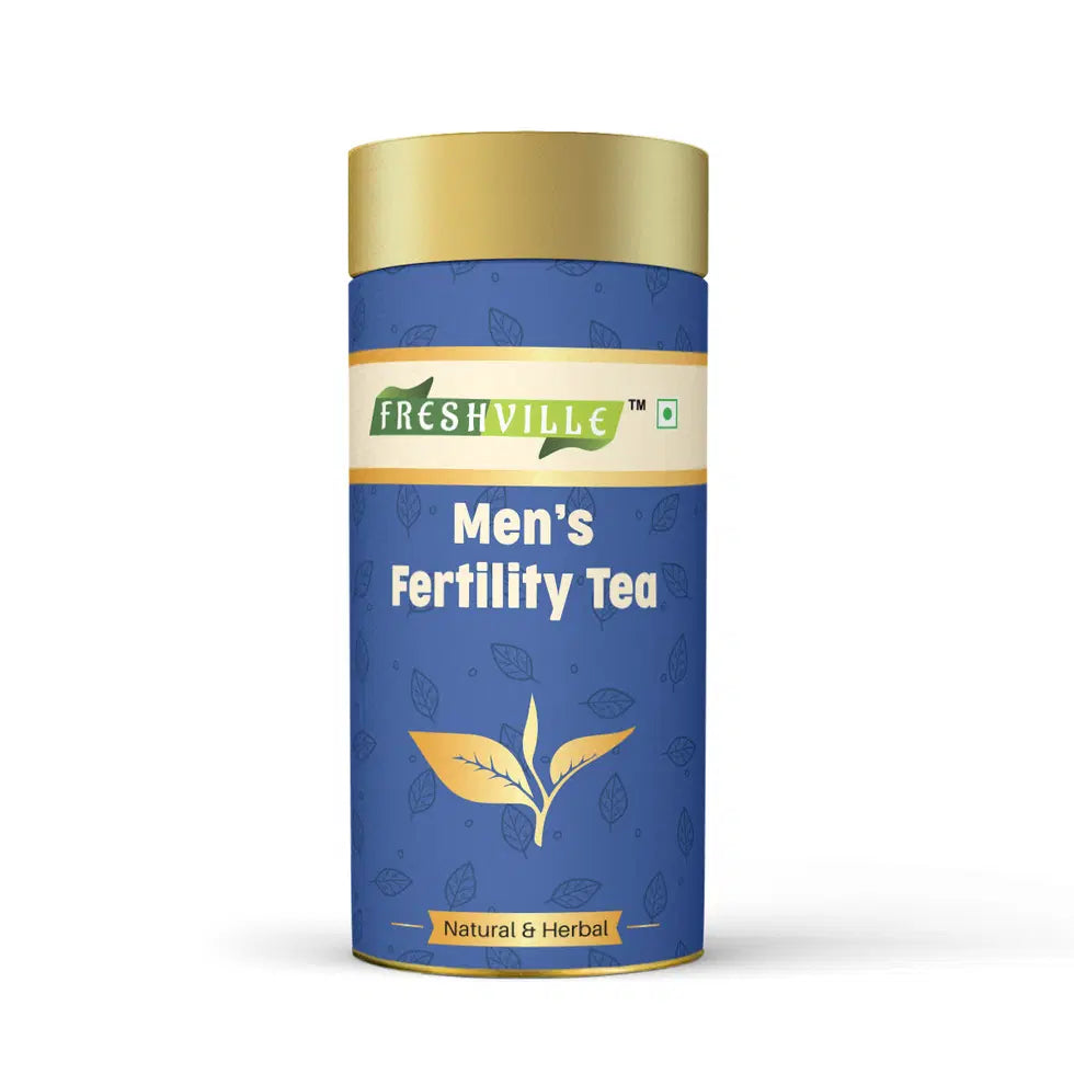 Freshville Men Fertility Tea in a ceramic teapot, designed for men's health and fertility, with a classic tea pot style.