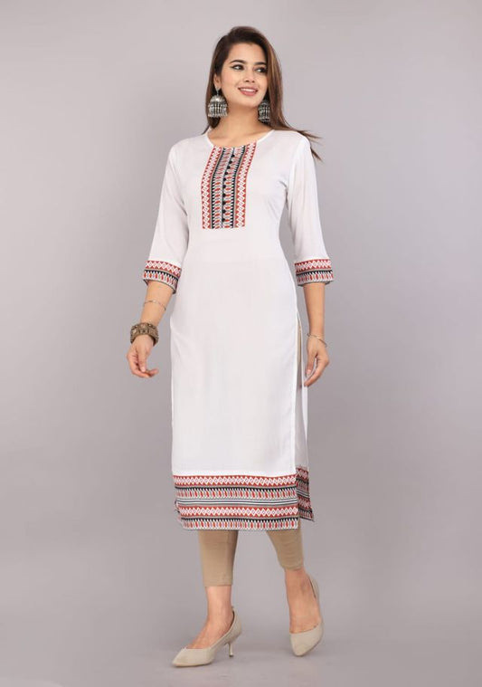 Colorful women's Kurti from 6164 brand featuring intricate neckline embroidery and comfortable fit.