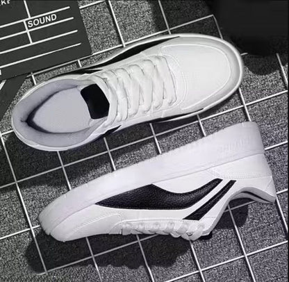 Anjrs Men's casual sports shoes in black with white soles, designed for running and everyday comfort for boys and men.