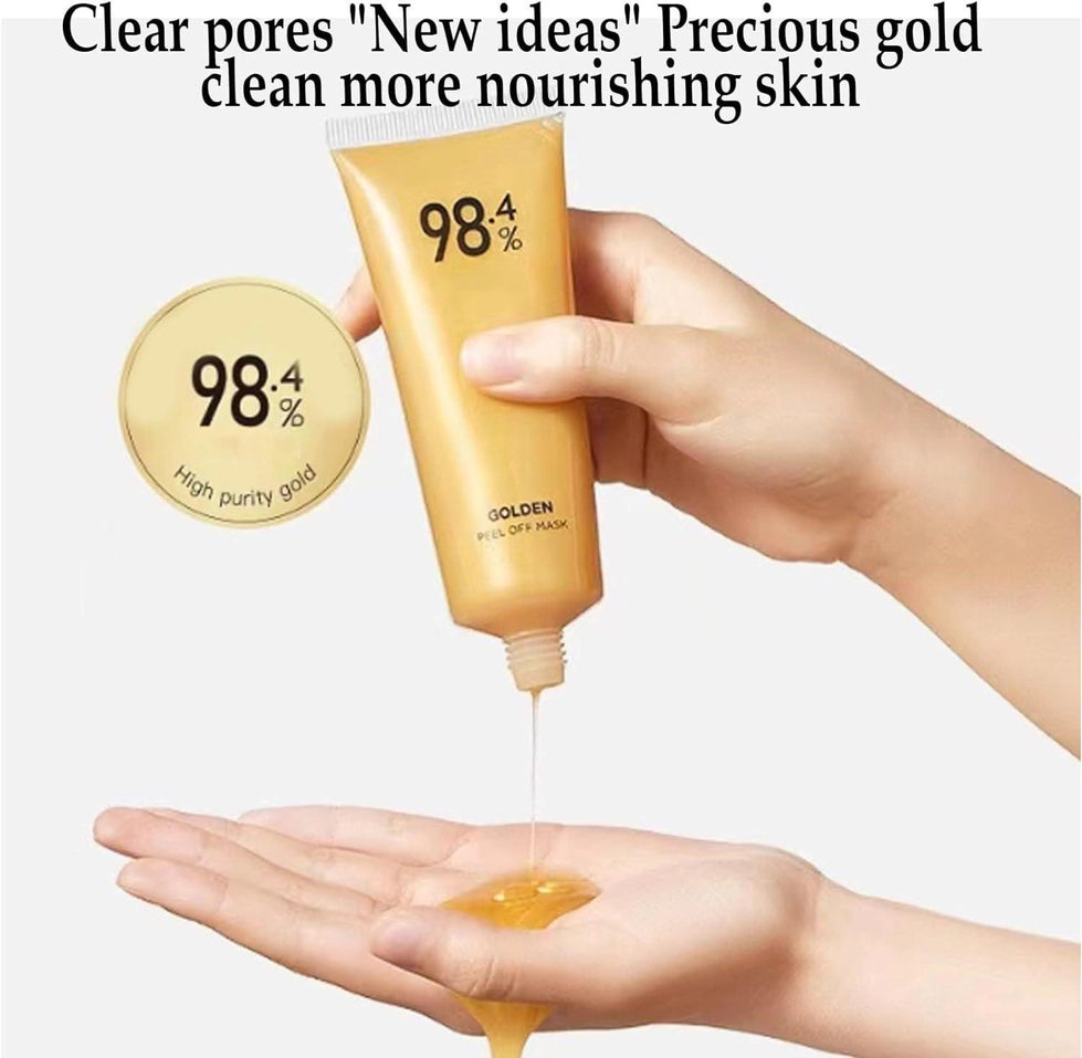 Gold peel-off mask pack of 2 from 1690, a skincare product for stretch marks and scars, with a shiny gold appearance.