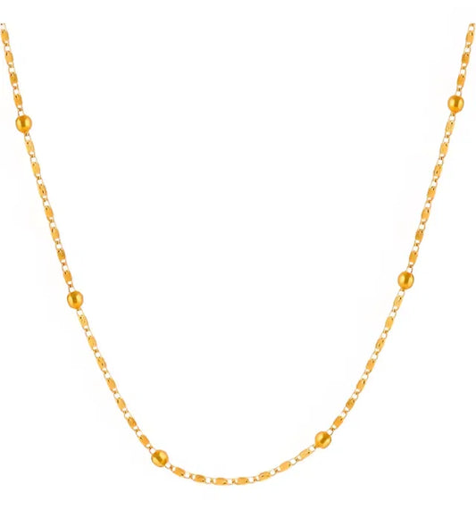 Long women's artificial metal ballchain necklace, jewelry findings with F9 quality for stylish accessorizing.
