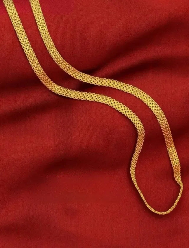 Gold chain jewelry findings, 24 inches, suitable for men's and women's accessories, featuring a shiny artificial gold finish.