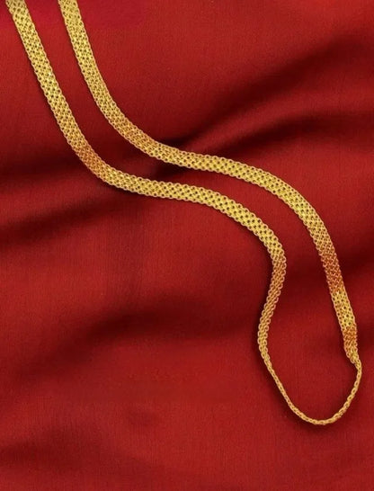 Gold chain jewelry findings, 24 inches, suitable for men's and women's accessories, featuring a shiny artificial gold finish.