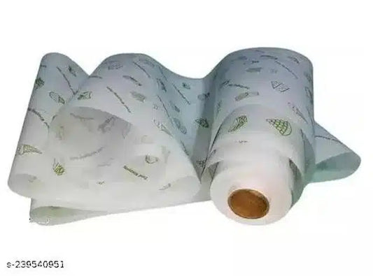 Food wrapping butter paper roll by 7742, 25 meters long, ideal for wrapping and preserving food items in a natural paper foil.