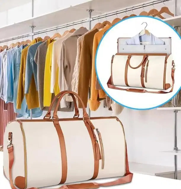 Small convertible garment bag for travel by 1238, features 2-in-1 hanging suitcase and large duffle for women.