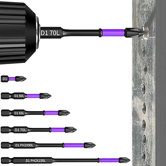 High performance magnetic screwdriver drill bit set by 26345, with various bits for hand tools and drilling tasks.
