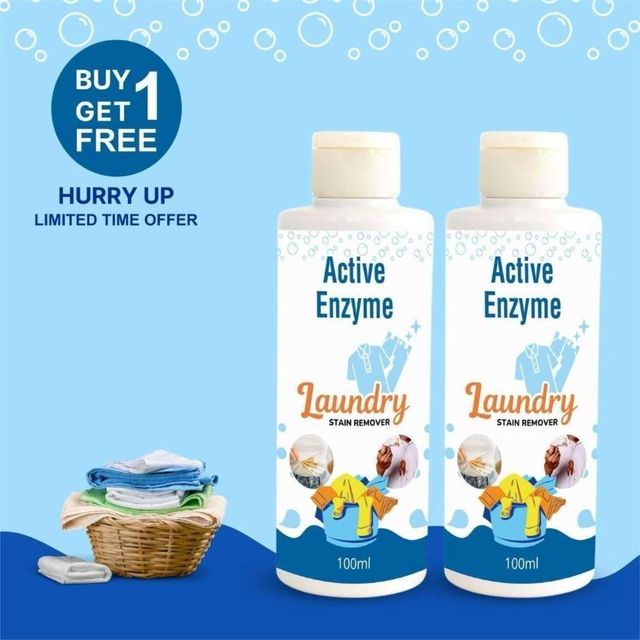 Active Enzyme Laundry Stain Remover liquid detergent from 5912, shown in a pack of two bottles with clear labels.