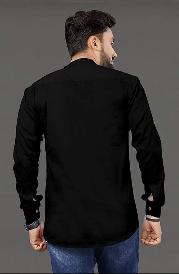 Men's slim fit full sleeve cotton kurta set, pack of 2, in traditional style with a clean, classic design by 6824.