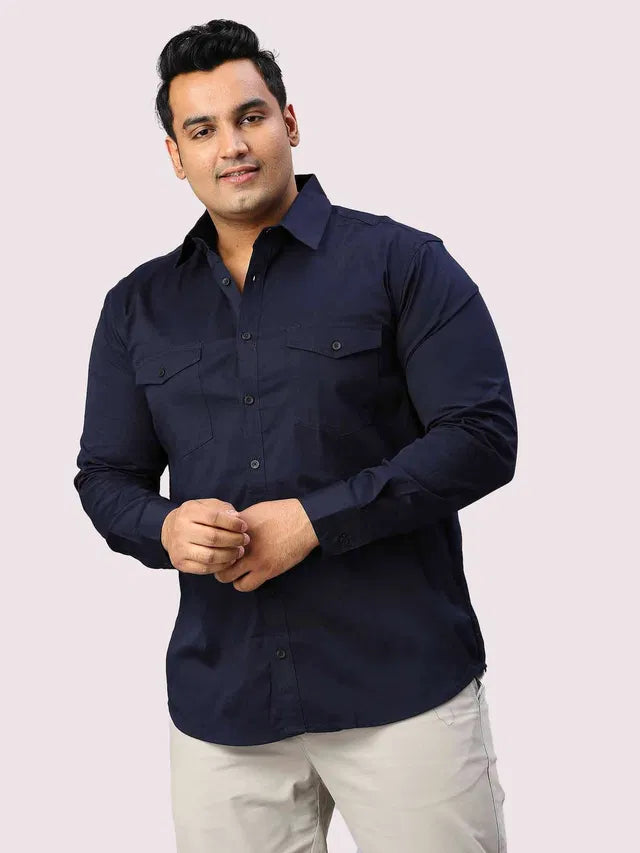Men's cotton blend full sleeves shirt with double pockets from brand 6824, shown in a neutral color with button closures.