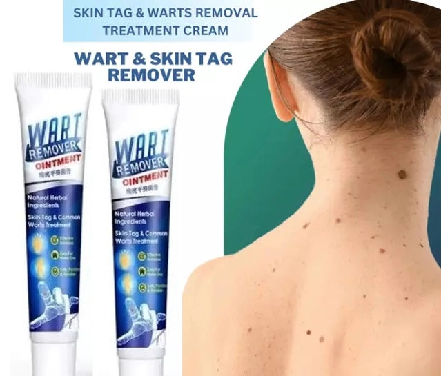 1361 wart remover cream, 100g pack of 2, with hair color product packaging and applicator tube visible in the image.