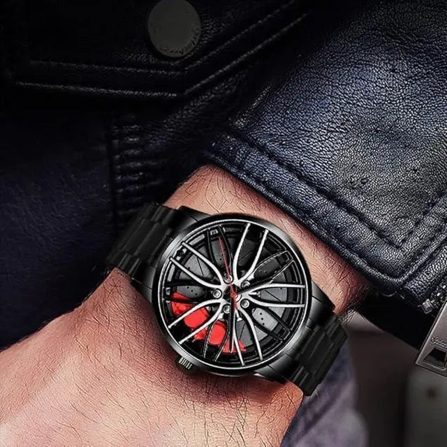 Men's digital watch with stereoscopic car wheel design, brand 6493, featuring a modern, sporty style and digital display.