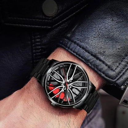 Men's digital watch with stereoscopic car wheel design, brand 6493, featuring a modern, sporty style and digital display.