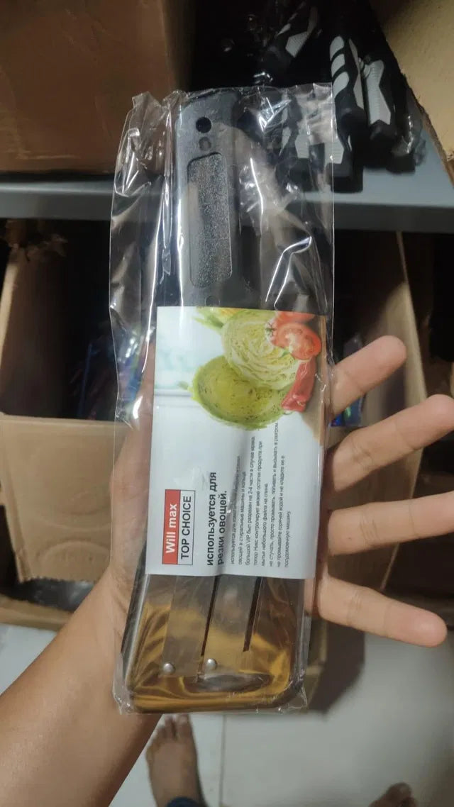 Double 2-slice blade slicer knife from 22927, with a sleek handle and sharp stainless steel blades, ideal for precise food slicing.