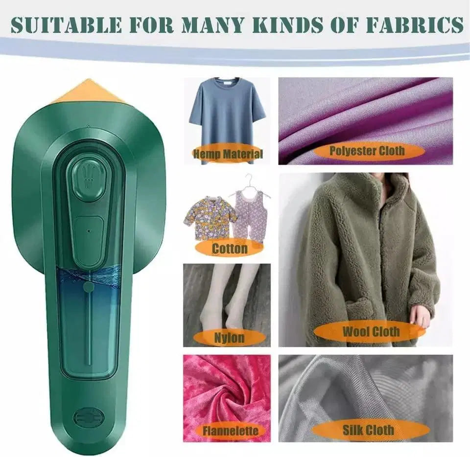 Portable 1238 travel steamer for clothes, small handheld iron with dry and wet ironing functions, ideal for home and travel use.