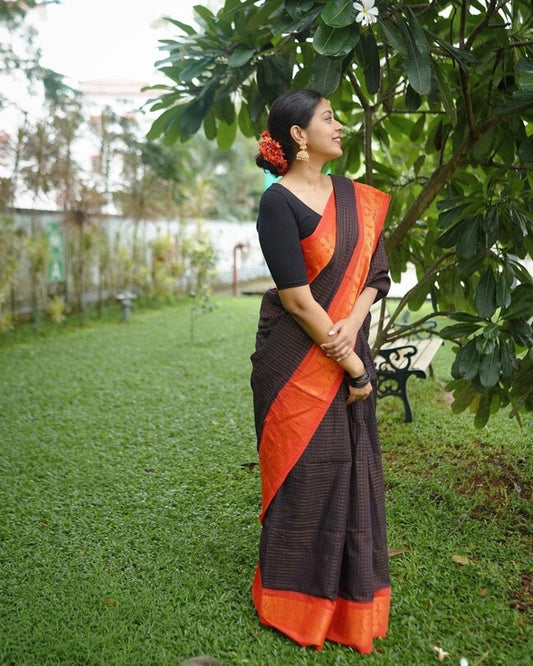 Multicolor Banarasi Silk Zari Woven Saree for Women, showcasing intricate gold zari work and vibrant traditional patterns.
