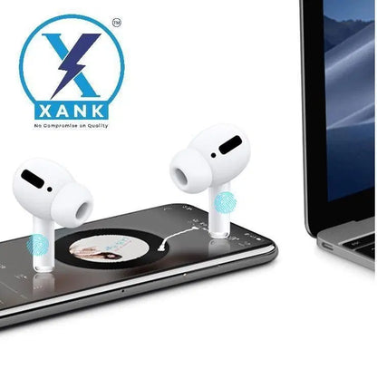 White 1238 AirPods Pro wireless earbuds with charging case and sensor-enabled Bluetooth headset, true wireless earphones.