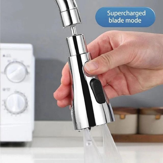 Three-mode kitchen sink faucet by 26041 with modern design, featuring separate spray, stream, and pause functions in a sleek finish.