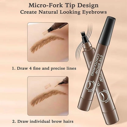 Pair of 18279 waterproof microblading eyebrow pencils with micro fork tip applicators, featuring sleek design and precise brow shading tools.