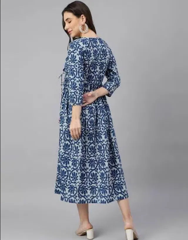 Women’s solid cotton gown by 3456, featuring a comfortable, breathable design in soft cotton fabric, perfect for casual wear.